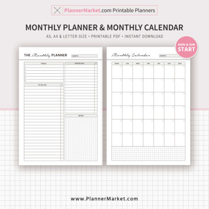 Planner Bundle, Daily, Weekly, Monthly, To Do, Notes, A5, A4, Letter ...